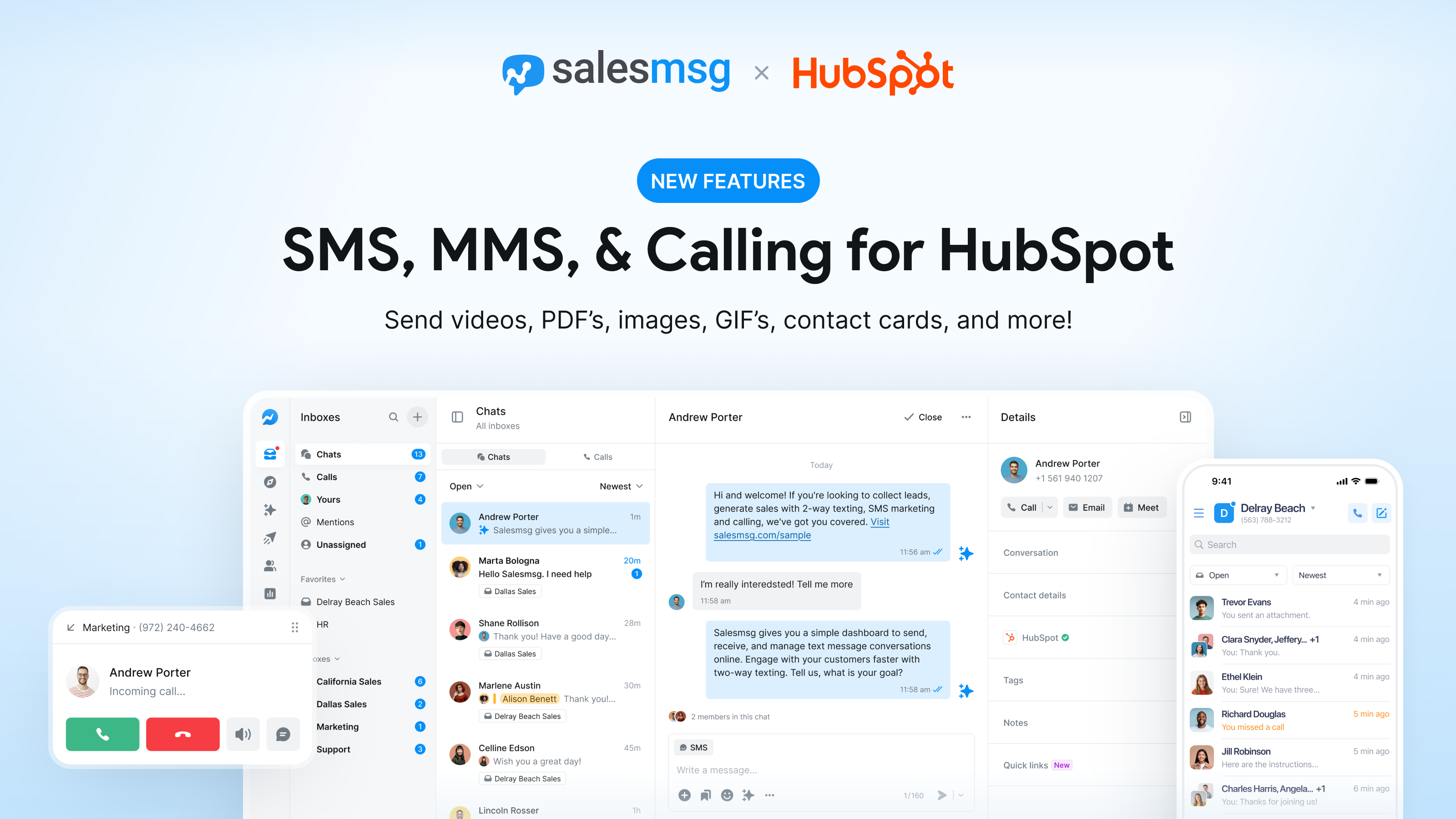 SMS and calling for HubSpot